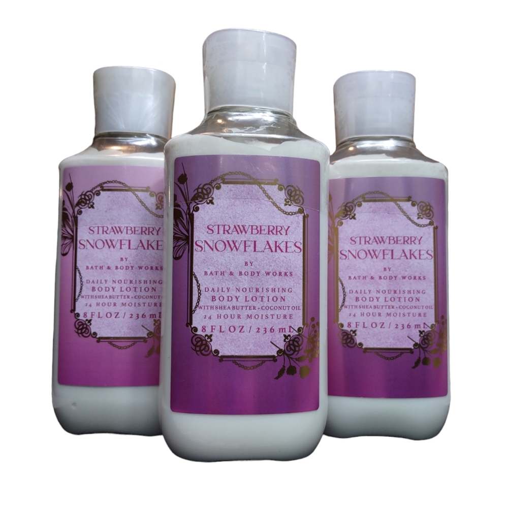 Strawberry Snowflakes X3 Nourishing Body Lotion Bath And Body Works